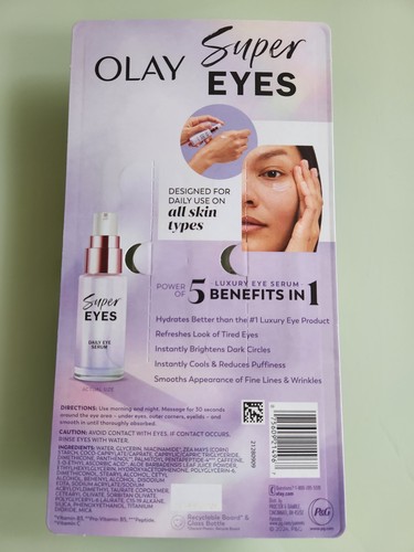 (2) Paquete OLAY Super Eyes Serum para todo tipo de piel 0,45 oz cada botella NUEVO SELLADO - Imagen 4 de 4