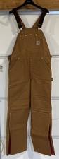 Carhartt Men s Duck Bib Quilt Lined Overall Zip-to-Knee 40x34-Brown
