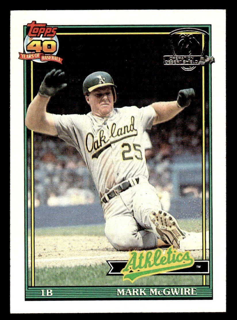 1991 Topps Desert Shield Baseball #270 Mark McGwire NM/MT *f1