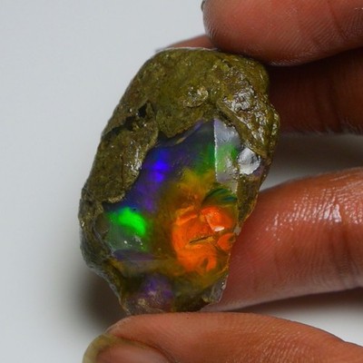 Ethiopian Oil Opal Specimen  50.40  cts Natural Rough Gemstone - Fire Opal Roug