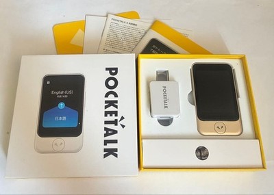Sourcenext Pocketalk S Portable AI Voice Translator 82 Languages Gold Used