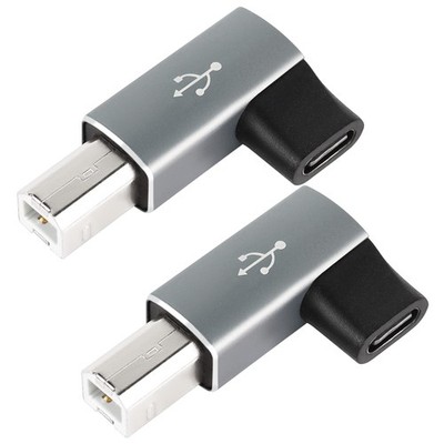 QIANRENON 90 Degree USB C to MIDI Adapter Type C Female B Male Gray