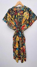 Indian Cotton Black Frida Printed Kaftan Dress Women's Clothing Kaftan Dress AU