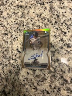 2023 Bowman Chrome Marco Vargas Auto Autograph Mets Refractor Gold /50