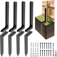 4 Pack Fence Post Repair Kit Heavy Duty Fence Post Anchor Repair Stakes