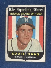 1959 Topps #126 Eddie Haas Milwaukee Braves POOR