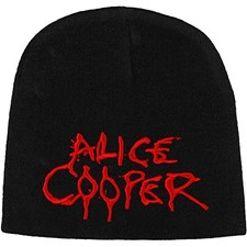 Alice Cooper Dripping Logo Beanie Black Cap Official Adult Hat