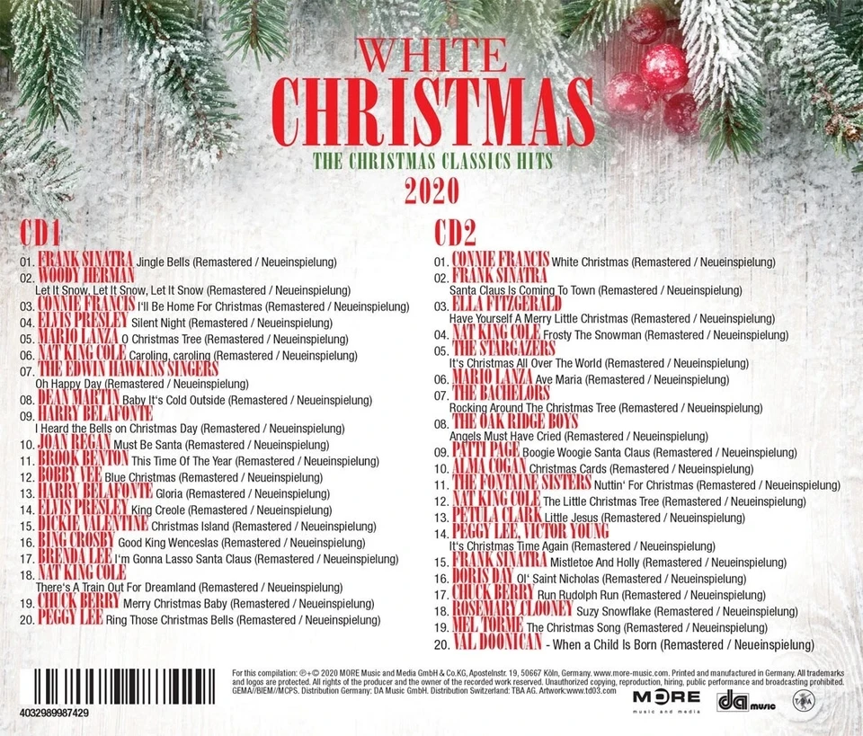 White Christmas - The Christmas Classics Hits 2020 (2 CD) Neu + OVP - Bild 2 von 2