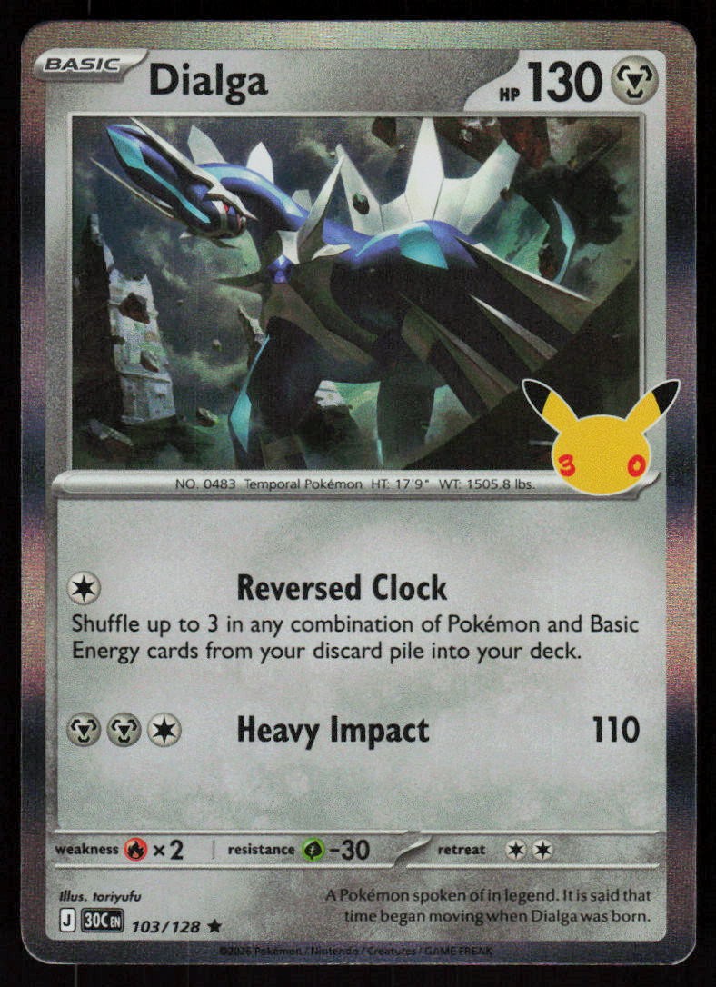 Dialga 103/128 Rare ME: 30th Celebration Pokemon Holo Near Mint