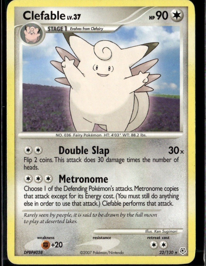 Clefable Rare Diamond and Pearl 22/130 Colorless Pokemon Card