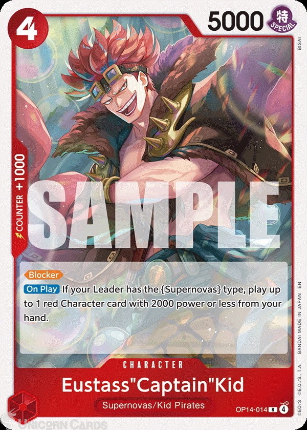 OP14-014 Eustass""Captain""Kid : Rare English One Piece TCG Card : OP14: The Azure