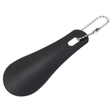 Metal Shoe Horn 3.9" Portable Shoe Horn with Chain Black