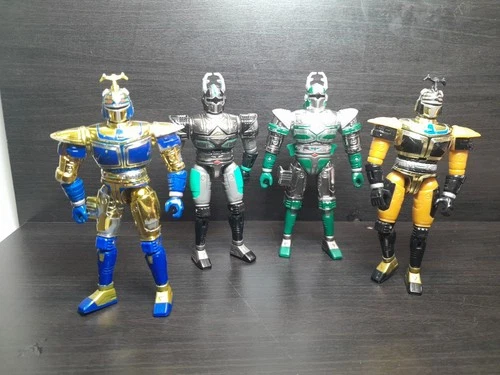 4X VTG Bandai Beetleborgs Chrome Bandai Action Figures 6" Tall. NO ACCESSORIES