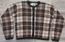 NWT Vtg Paul Harris Design Womens Small Mohair Blend Brown Cardigan Sweater 80s