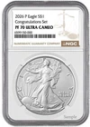 Presale 2026 P Silver American Eagle S$1 Congratulations NGC PF70 UCameo #377
