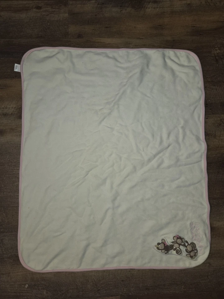 Vintage Gymboree Pink Baby Blanket Lovey Monkey Monkeying Around 2007- - Image 2 of 4
