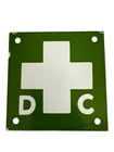 Vintage Porcelain On Metal Green Cross Sign DC Medical Chiropractor