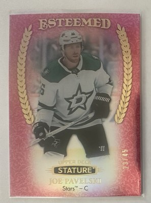 2019-20 Upper Deck Stature Esteemed Red 23 out of /45 Joe Pavelski #E-8