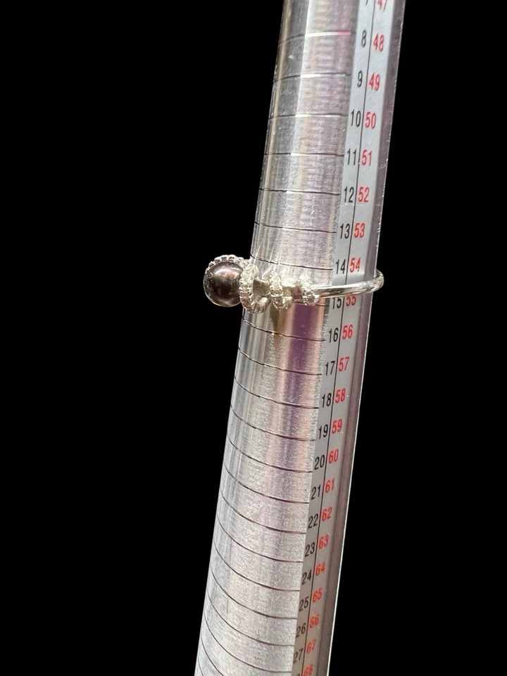 Anillo Perla Vantel Talla 8 Perla Gris Chocolate en Plata de Ley Usado Una Vez Foto 3 de 4