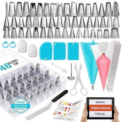 Spritzbeutel und Düsen | RFAQK 100-teiliges Tortendekorations-Set 100-teilig, blau 