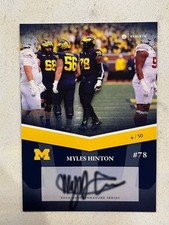 MYLES HINTON 2024 ONIT Michigan Football On Card AUTO # 4/50 Autograph