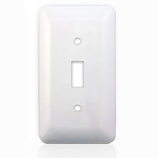 Princess Style Toggle White Metal Wall Plate Covers, Made in USA, 1-Gang Wall...
