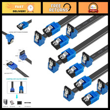6 Pack SATA III Cable 6Gbps 90 Degree Right Angle Locking Latch 18 Inch HDD SSD