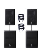 Yamaha DXR15 Pro Bluetooth 15 " PA System Inc DXS15 SUBS + Mixer - Ready To Use
