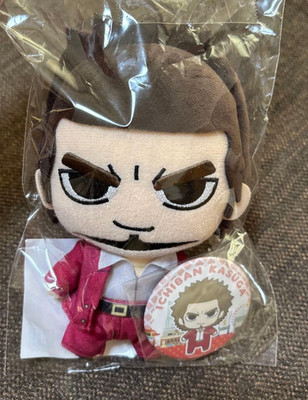 Ryu ga Gotoku 7 Ichiban Kasuga Plush Doll & Can Badge Set Yakuza SEGA Japan