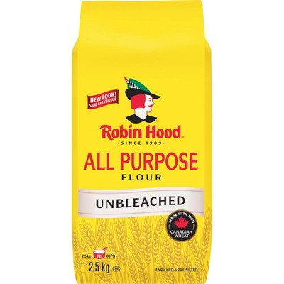 1 x Robin Hood Unbleached All Purpose Flour 2.5Kg/5.5Lbs. Bag Canadian FRESH