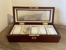 Mele & Co 5 Griglie Scatola Orologio Organizzatore Vetro Coperchio Vista Bloccabile con Chiave