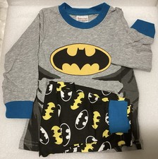 Baby Has Batman Pajamas Set 2T Kids Long Sleeve Top  Pants Gray Blue Yellow