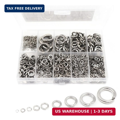 #ad #ad 1100 Pcs Spring Lock Washers Assortment Kit Stainless Steel Washer $10.99