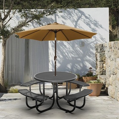 46 inch round patio table cover with umbrella opening Oval And Chair Patio Set Cover 110 65 38H Hole Taupe or scratches Outdoor Tablecloth With Umbrella Hole,