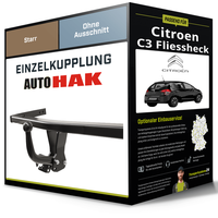 Starre AnhäNgerkupplung für Citroen C3 Fliessheck 02- I Typ FC Auto Hak NEU