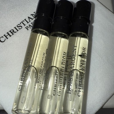 3xChristian Dior Bois D'Argent Eau de Parfum Sample Spray 2ml Authentic