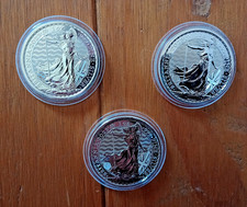 3 x 1oz Silver Britannia Coins. All Queen Elizabeth. All 2023. Mint condition