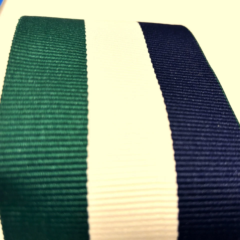 3 yds Vintage Berwick Offray Ribbon The Gear Collection Manor Stripe HD 3" - Image 2 of 4