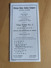 Chicago Union Station Timetable #2 effective October 26, 1975