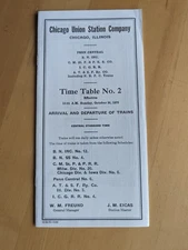 Chicago Union Station Timetable #2 effective October 26, 1975