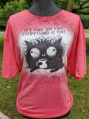 #ad #ad Im Fine Its Fine Everything Is Fine Bleached T shirt $24.00