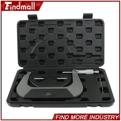 Findmall 4 - 5'' Precision Outside Micrometer 0.0001'' Carbide Tipped Standard New