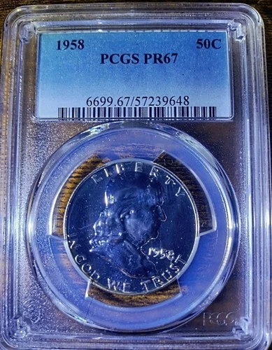 1958 Franklin Proof Silver Half Dollar PCGS PR67 Certified