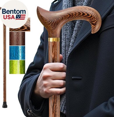 Walking Cane, Available in Multiple Inches Wooden Cane Support up to 500 Lbs, Su