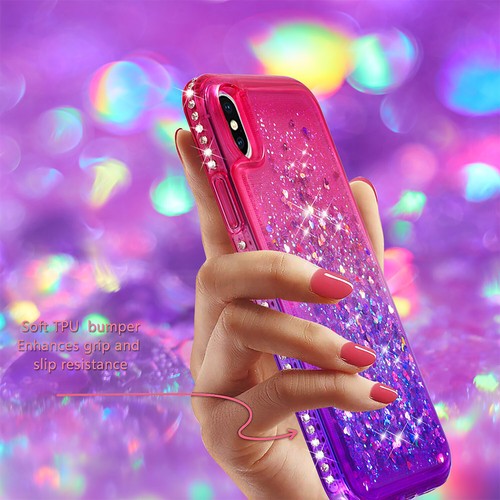 For iPhone X/XS/XS MAX Bling Sparkly Flowing Liquid Floating Soft TPU Girls Case - Picture 12 of 25
