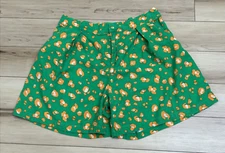 Women's Large Shorts Linen Blend Hi-Rise Pockets Leopard Print Tabitha Brown