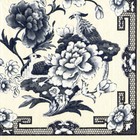 Blue and white Floral Bird Caspari paper lunch napkins 20 pack 33 cm sq