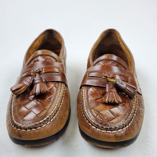 Dockers Loafers Men Size 11.5 D Tassel Slip-on Brown Leather Moc Toe Vintage - Picture 6 of 12