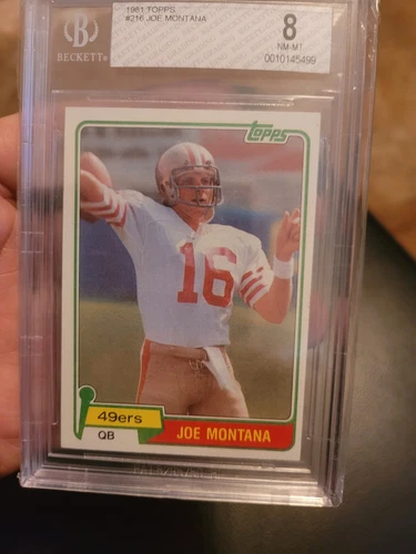 1981 topps joe montana rookie card RC 216 BGS 8 