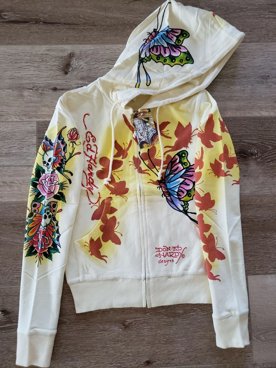 Ed Hardy by Christian Audigier Multi Color Women Vintage Hoodie